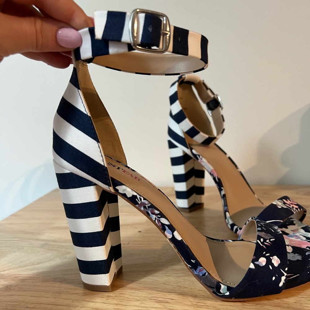 Floral and striped heels, Just Fab
